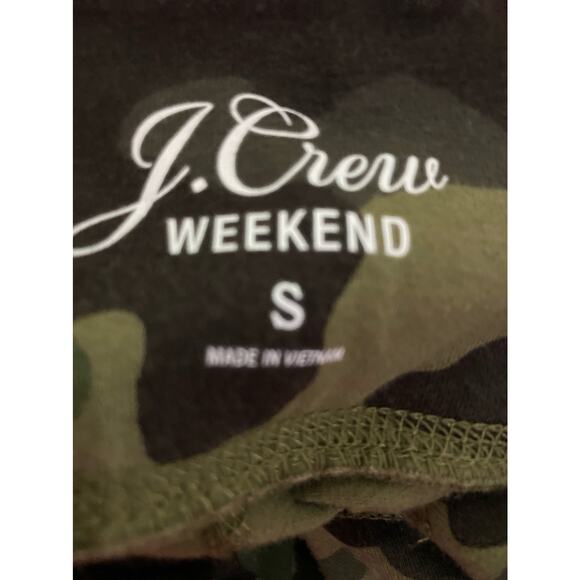 J Crew Weekend Size Small Women Green Camo leggings Media Pocket Athleisure - Picture 7 of 7